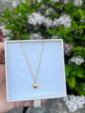 18K Gold Mini Heart Necklace (750)