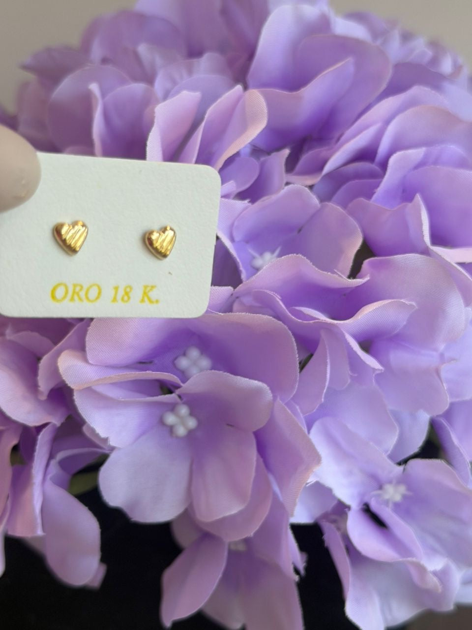 18K Gold Heart Earrings (750)