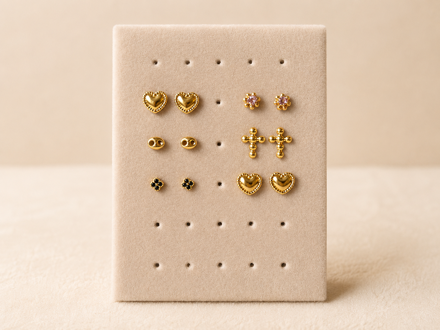 Delicate 18K Gold Stud Earrings
