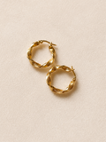 18K Twisted Gold Hoop Earrings (750)